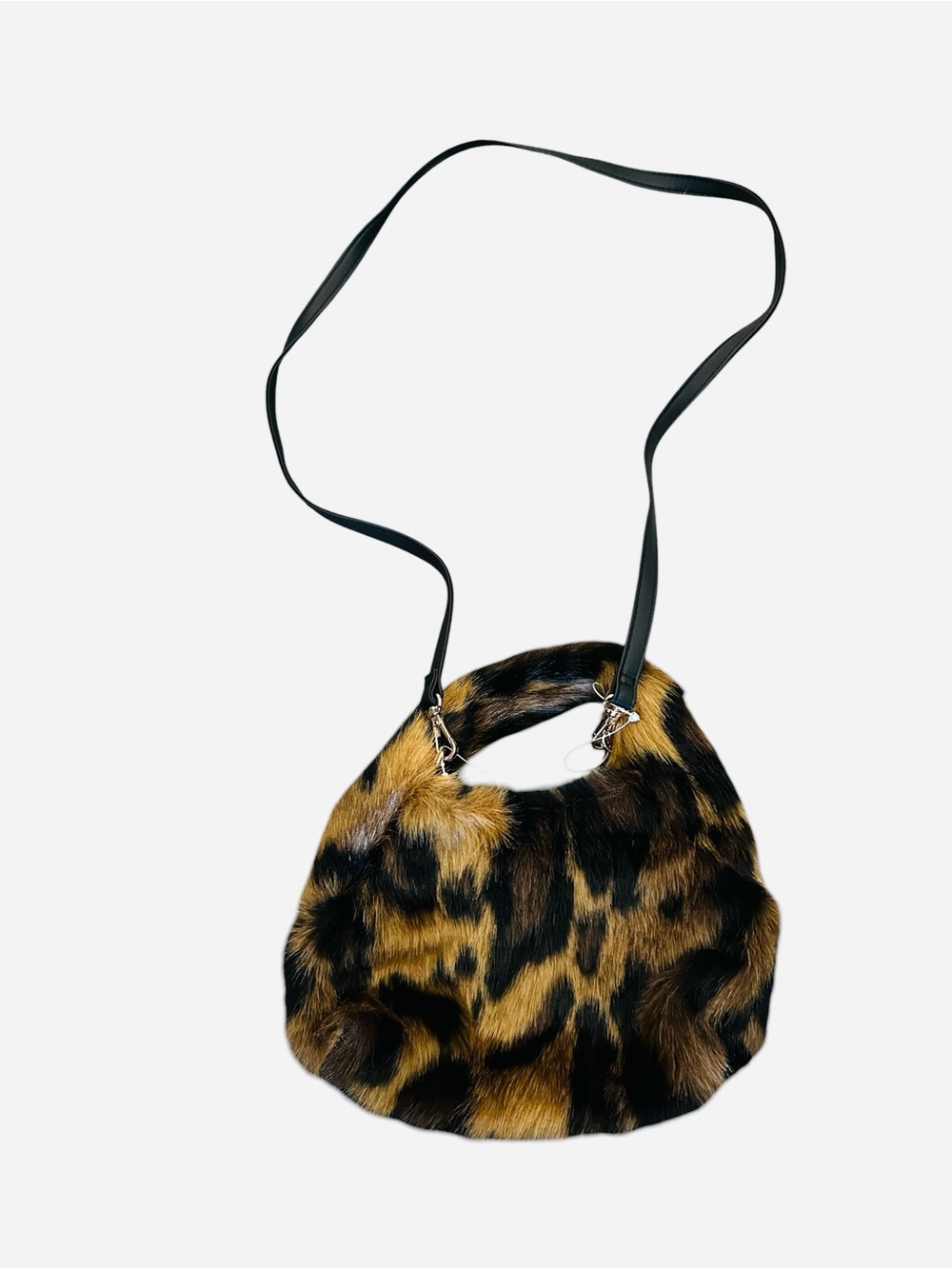 NWT H&M Faux Fur Leopard Print Shoulder Bag